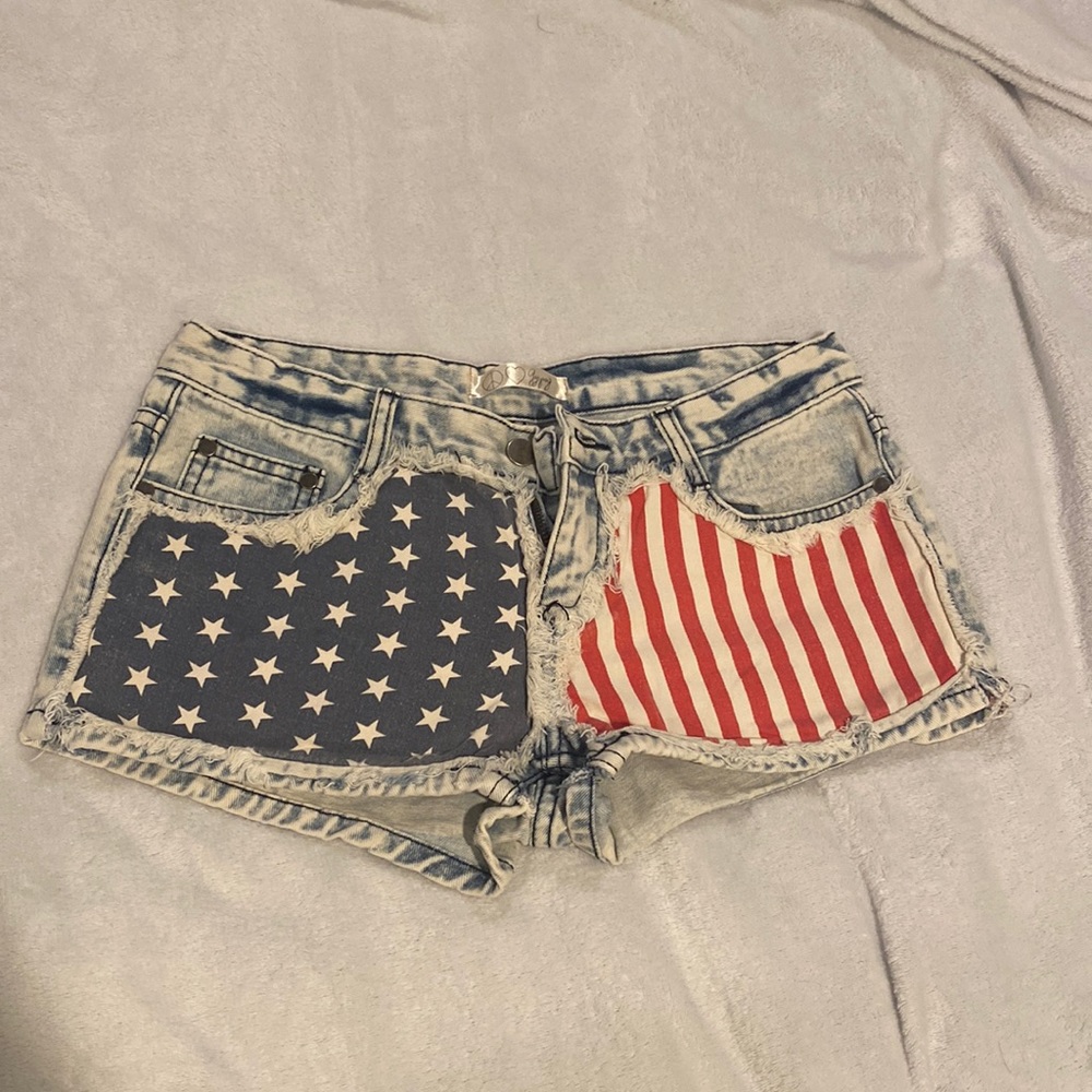 American Flag Denim Shorts. Size M.